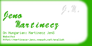 jeno martinecz business card